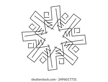 Abstraktes Mandala-Linien-Design, abstraktes Blumensymbol