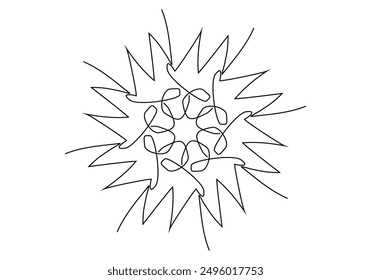 Abstract mandala line design, abstract flower symbol
