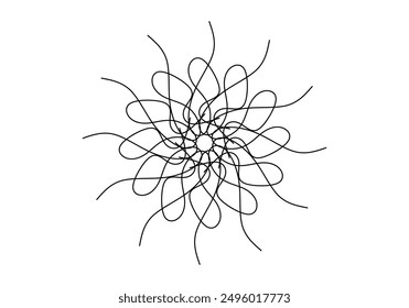 Abstract mandala line design, abstract flower symbol