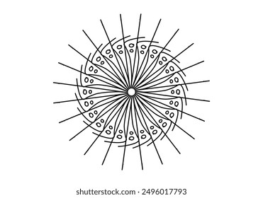 Abstract mandala line design, abstract flower symbol