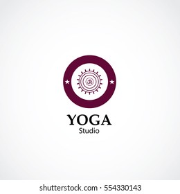 abstract mandala logo, yoga and health care business concept