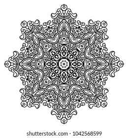 Abstract Mandala Modern Art pattern.Vintage decorative elements .Ethnic Mandala ornament.Vector Henna tattoo style. on isolate background for textile,greeting card, coloring book,print.