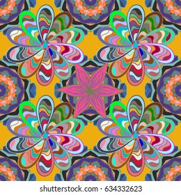Abstract Mandala on a brown background. Vector illustration.