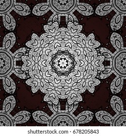 Abstract Mandala on a brown background. Vector illustration.