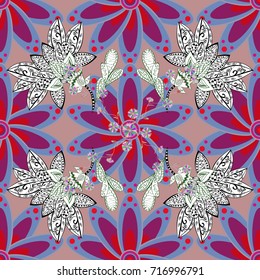 Abstract Mandala on a neutral, blue and purple colors. Vector illustration.