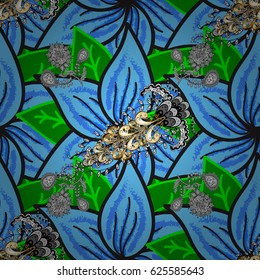 Abstract Mandala on a petals background. Vector illustration.