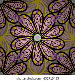 Abstract Mandala on a violet background. Vector illustration.