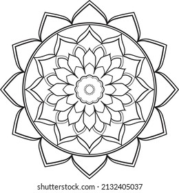 Abstract mandala on white background. Greeting Card, Invitation, Tattoo. Anti-Stress Therapy.