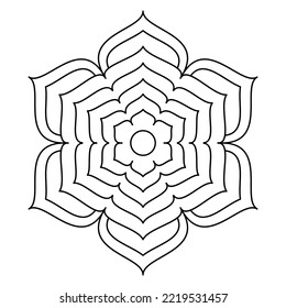 Abstract mandala on white background. Greeting Card, Invitation, Tattoo. Anti-Stress Therapy Pattern.
