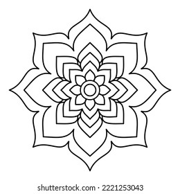 Resumen de mandala sobre fondo blanco. Tarjeta De Saludo, Invitación, Tatuaje. Patrón de tratamiento antiestrés.
