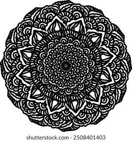 Abstract mandala on white background. Greeting Card, Invitation, Tattoo. Anti-Stress Therapy Pattern.