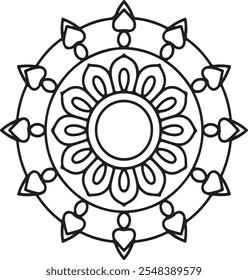 Abstract mandala on white background. Greeting Card, Invitation, Tattoo. Anti-Stress Therapy Pattern.