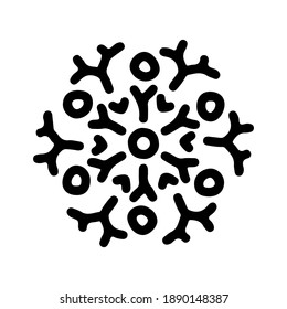 Abstract mandala ornament. Snowflake pattern. Black and white authentic background. Vector illustration.