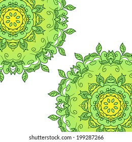 Abstract mandala ornament.Vector illustration, hand draw painting. 