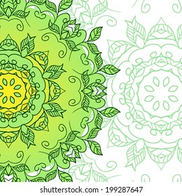 Abstract mandala ornament.Vector illustration, hand draw painting. 