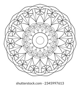 Abstract mandala pattern. Round decorative doodle background. Vector ornament. 
