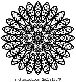Abstract mandala pattern, round frame. Floral henna or mehndi style mandala design. Decorative pattern in oriental style.  