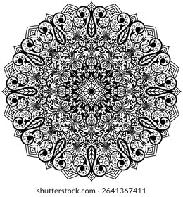 Abstract mandala pattern, round frame. Floral henna or mehndi style mandala design. Decorative pattern in oriental style. 