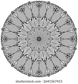 Abstract mandala pattern, round frame. Floral henna or mehndi style mandala design. Decorative pattern in oriental style. 