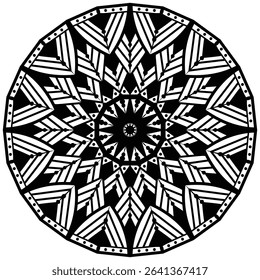 Abstract mandala pattern, round frame. Floral henna or mehndi style mandala design. Decorative pattern in oriental style. 