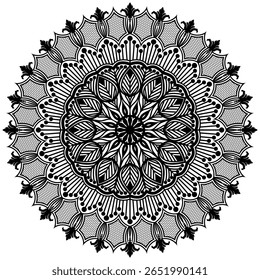 Abstract mandala pattern, round frame. Floral henna or mehndi style mandala design. Decorative pattern in oriental style.   