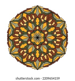 Abstract mandala pattern, vector illustration. Bright ornament. Graphic design element.