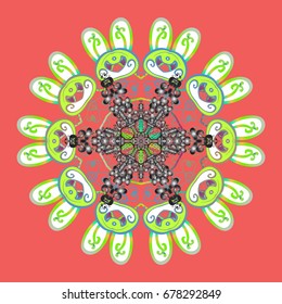 Abstract mandala or for postcard and poster graphic design for textile, wrapping paper, hand drawn style . Vector design. 