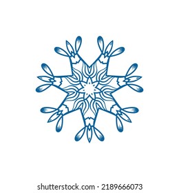 Resumen de diseño de impresión de mandala sobre fondo aislado en blanco