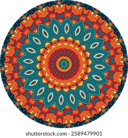 Abstract Mandala with Repeating Geometric pattern