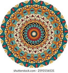 Abstract Mandala with Repeating Geometric pattern