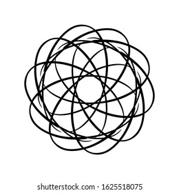 Abstract mandala round decoration made in vector shape in black and white