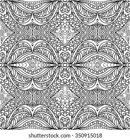 Abstract mandala seamless  coloring page 