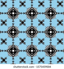 Abstract mandala  seamless pattern. Ornamental tile, mosaic background. Floral patchwork infinity card. Arabic, Indian, ottoman motifs. Vector illustration