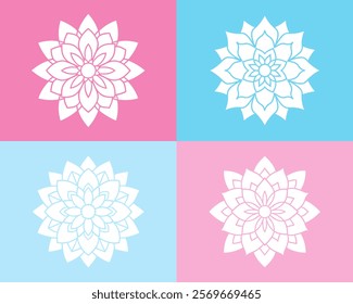 Abstract mandala set vector, Colorful mandala vector silhouette, Mandala set art, Colorful mandala vector isolated