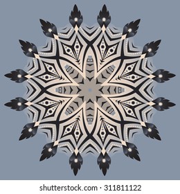 Abstract mandala, vector background with place for your text. Illustration, isolated pattern