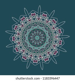 Abstract mandala. Vector illustration. Round ornamental pattern. Yoga template