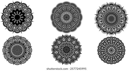 Abstract mandala vectors icon set for your design, easily editable icons, vector art illustration