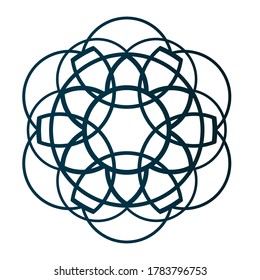 Abstract mandala or whimsical ornament line art for design or coloring