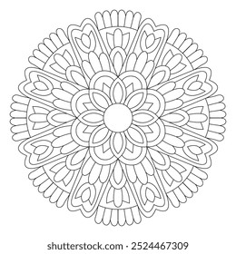 Abstrakte mandala oder whimsical Schneeflocke Linie Kunstdesign oder Malvorlage, Vektordatei, Tattoo-Design, Wandmalerei, einfache mandala Kunst, Design für eine Tapete Paint Shirt und Fliese Sticker Design, Vektor 