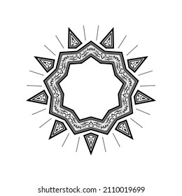 Abstract mandala in white background, vector illustration.