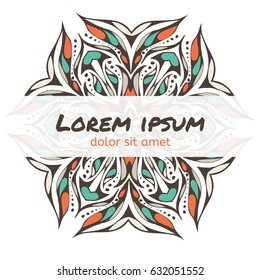 Abstract mandala for your project. Ethnic style.