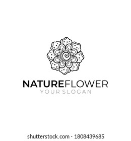 abstract mandalas flower logo icon