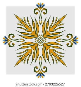 Abstract mandalas, Mexican-style patterns. Multilayered ornament