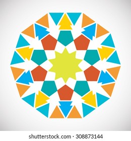 Abstract Mandalas. Ornament Rosette. Vector Illustration. 