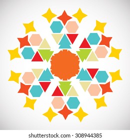 Abstract Mandalas. Ornament Rosette. Vector Illustration. 