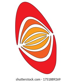 abstract mandarin orange slices logo