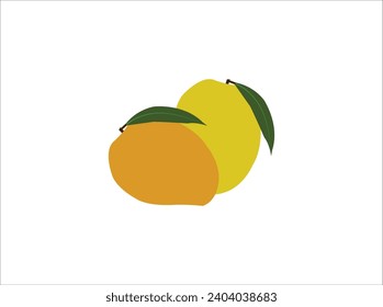 Resumen de diseño de mango aislado vector Vector maduro rojo entero y trozos de mango con hoja aislados en fondo blanco Mango frutos aislados en la ilustración transparente Mango dibujado a mano 
