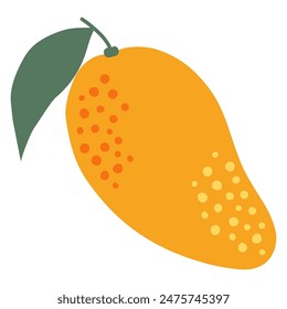 Abstractas ilustración de mango. Ilustración vectorial de fruta tropical en estilo de dibujos animados.