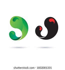 Abstract Mango shape vector on white background. symbol. logo design.