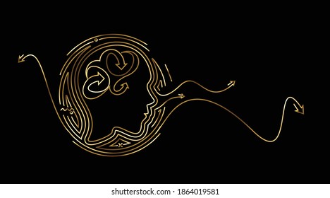 Resumen Icono de líneas faciales del Hombre, ilustración del vector.